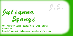 julianna szonyi business card